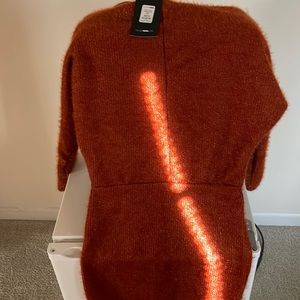 Rust color sweater dress